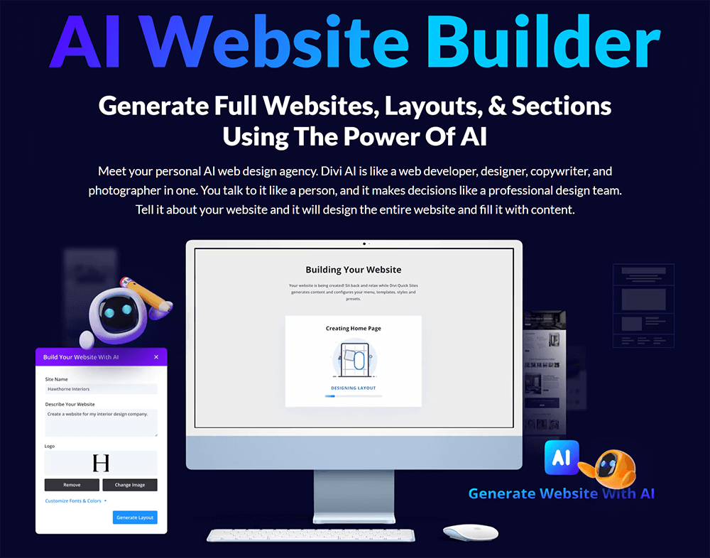 Part of the AI Website Builder website detailing the plugin's strengths