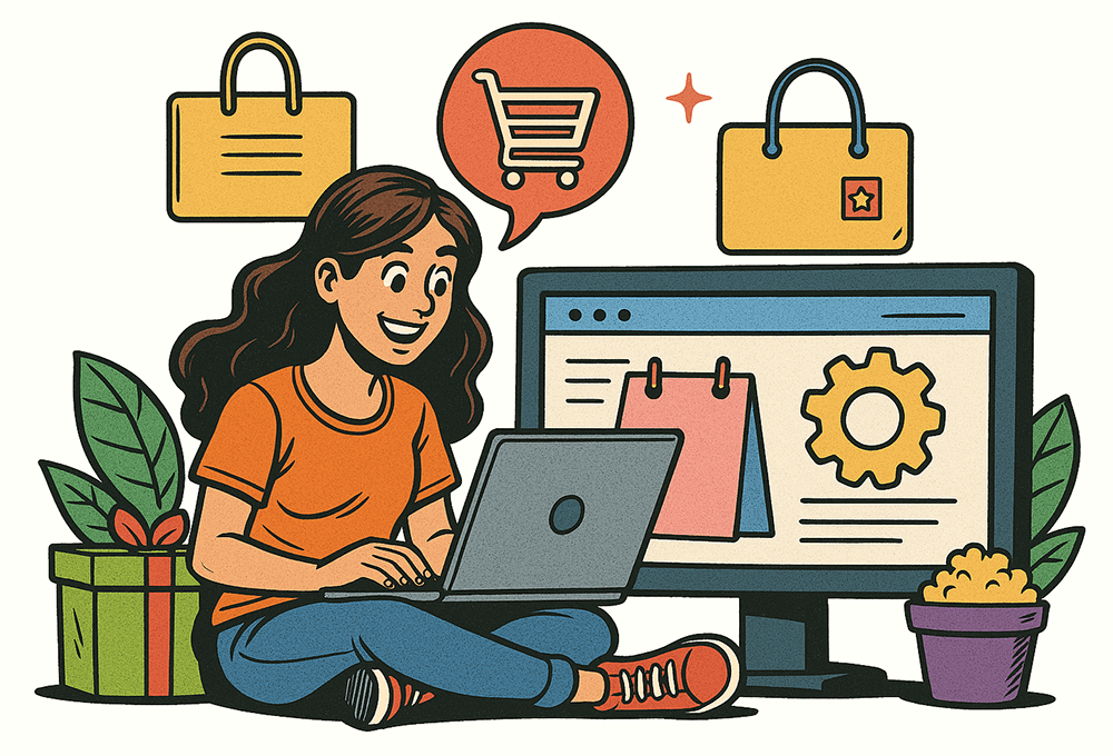 happpy-woman-online-shopping - StoreAgent A happy woman using her laptop to enjoy online shopping