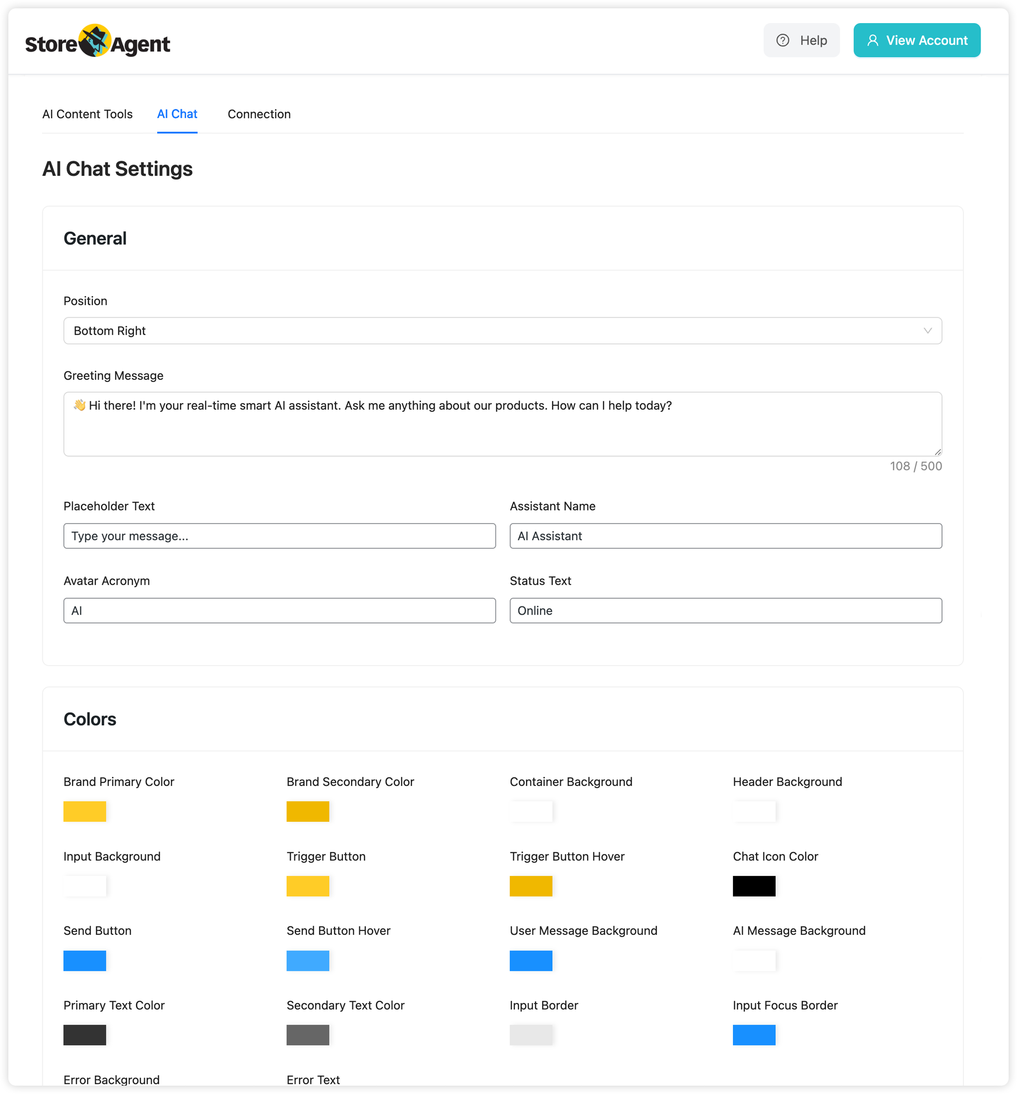 StoreAgent Chat Client Widget
