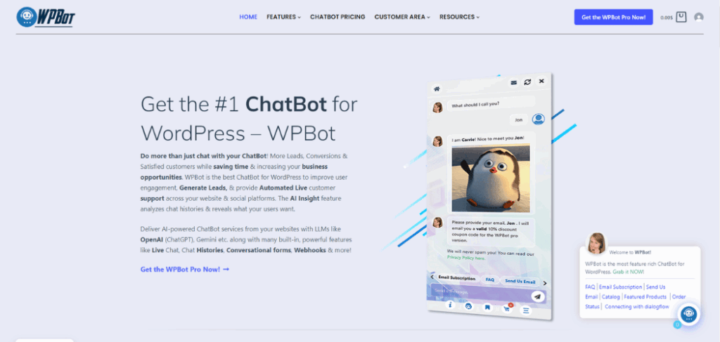 WPBot WordPress chatbot