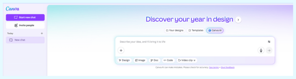 Canva chatbot providing step-by-step guidance for background remover tool and magic studio features