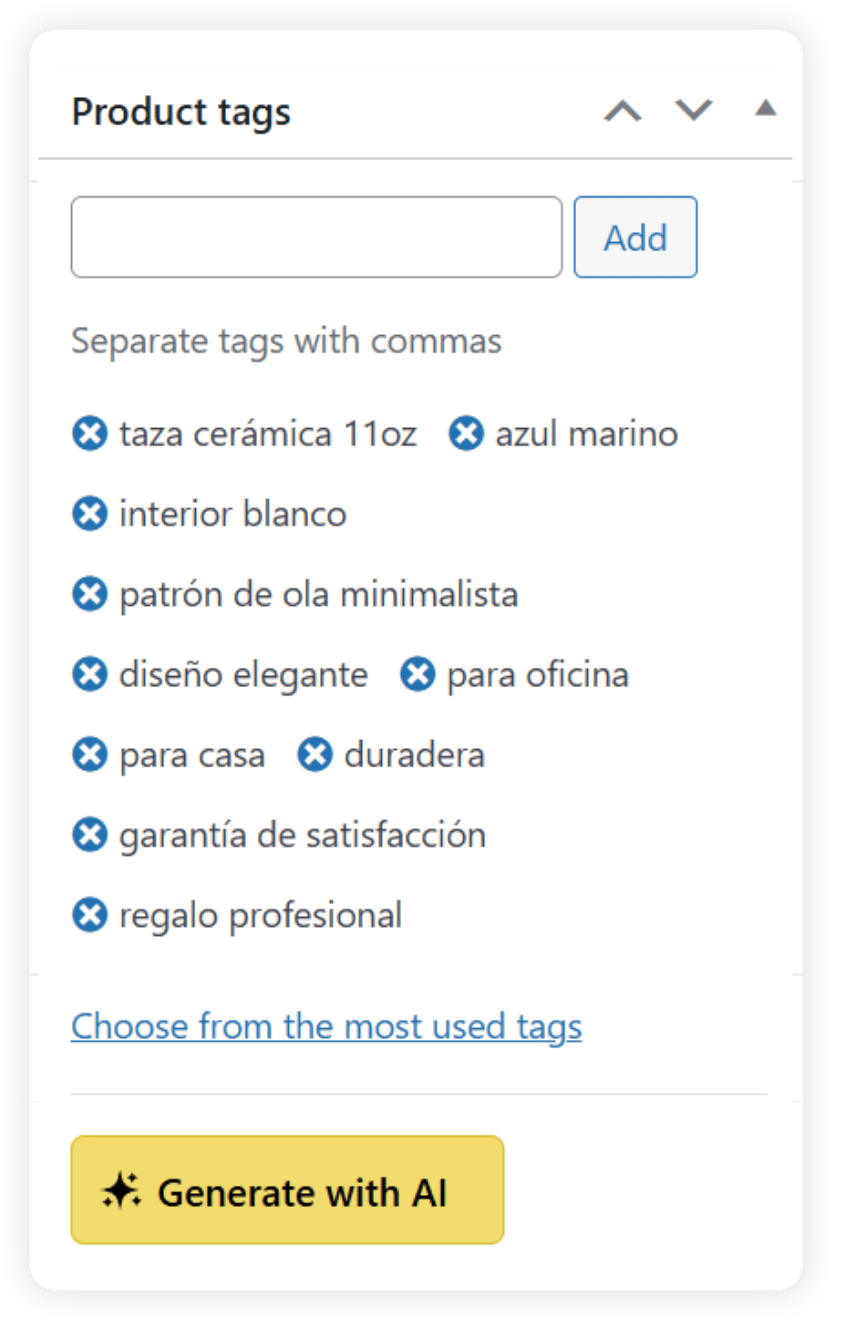 StoreAgent's multilingual product tags