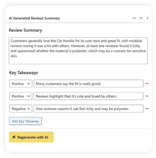 StoreAgent bulk review summaries in WooCommerce