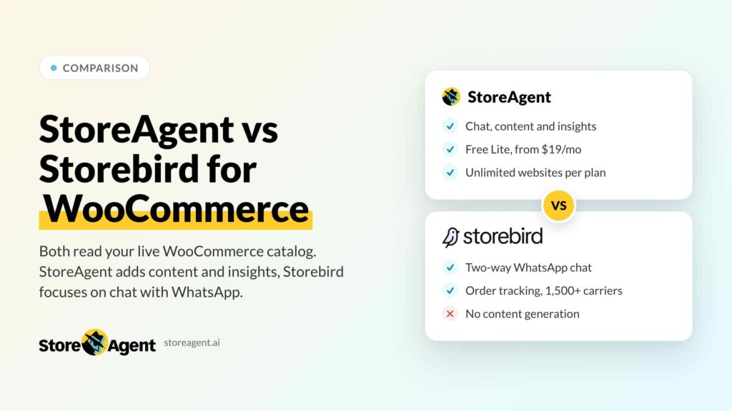 StoreAgent Vs Storebird: Best WooCommerce AI Chatbot Compared (2026)