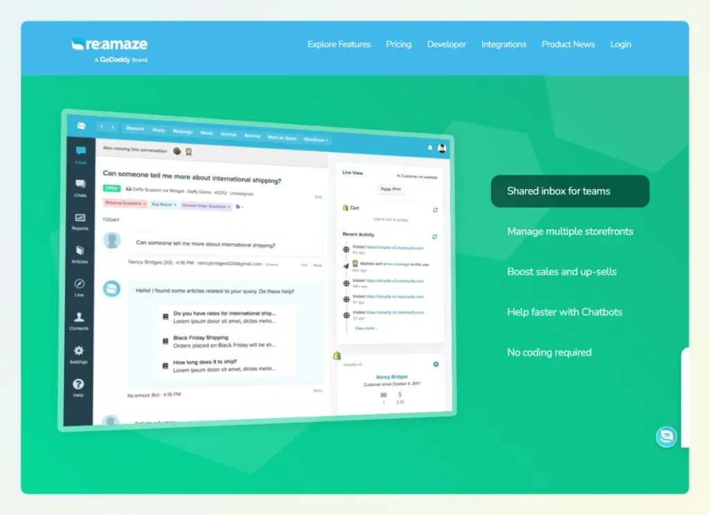 reamaze homepage-storeagent – StoreAgent Re:amaze ecommerce helpdesk homepage.