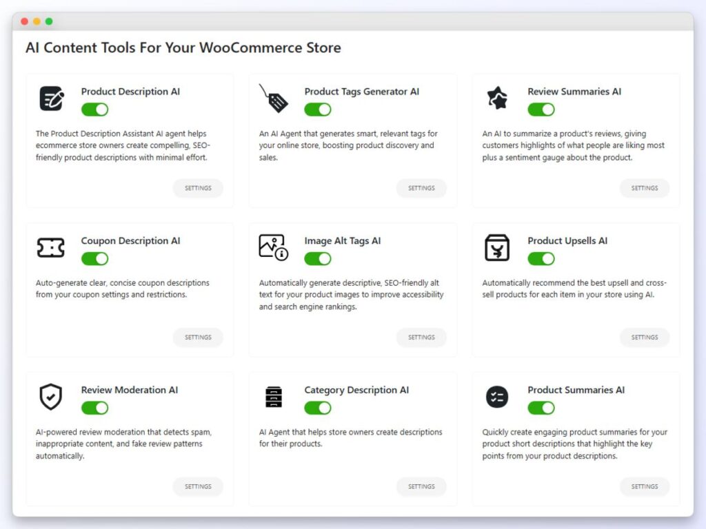 StoreAgent AI Content tools