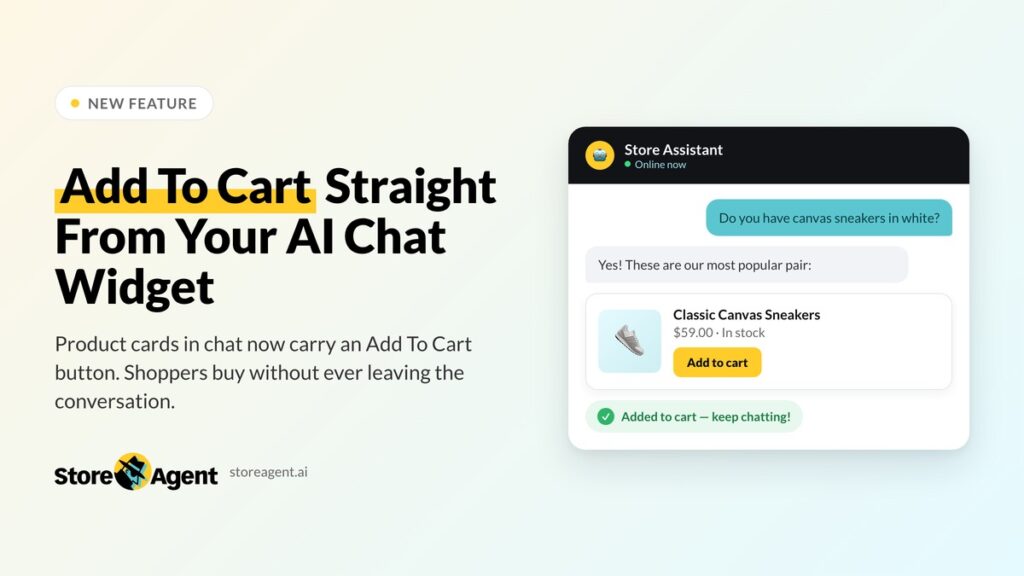 New! Add To Cart Straight From Your AI Chat Widget