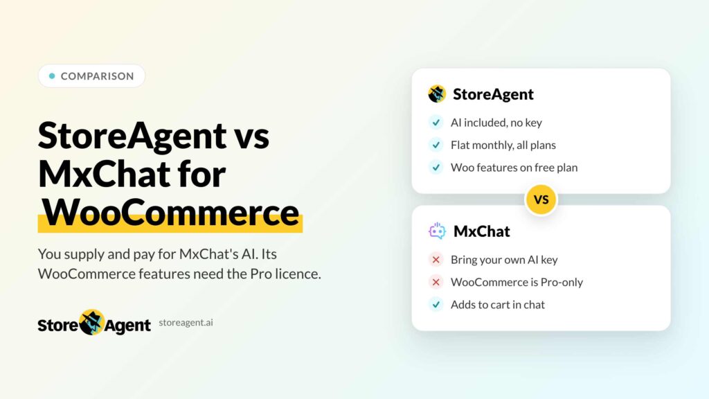 StoreAgent Vs MxChat: The Best WooCommerce AI Chatbot